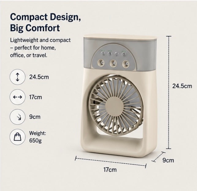 Mini Portable Air Cooler For Summer With Humdifier
