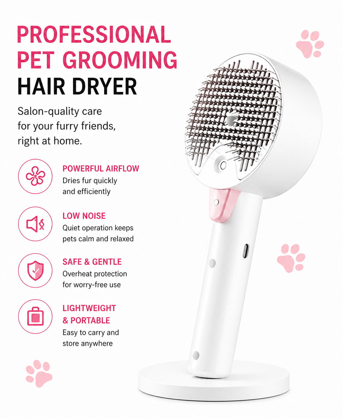 2-in-1 Pet Hair Remover Brush With Mist
